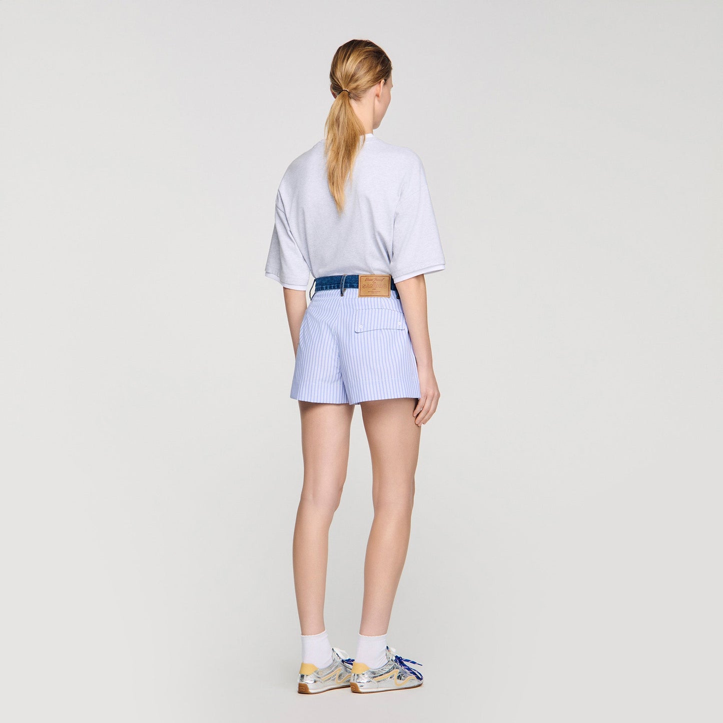 Eliaz Striped Shorts With Denim Details BLUE / GREEN