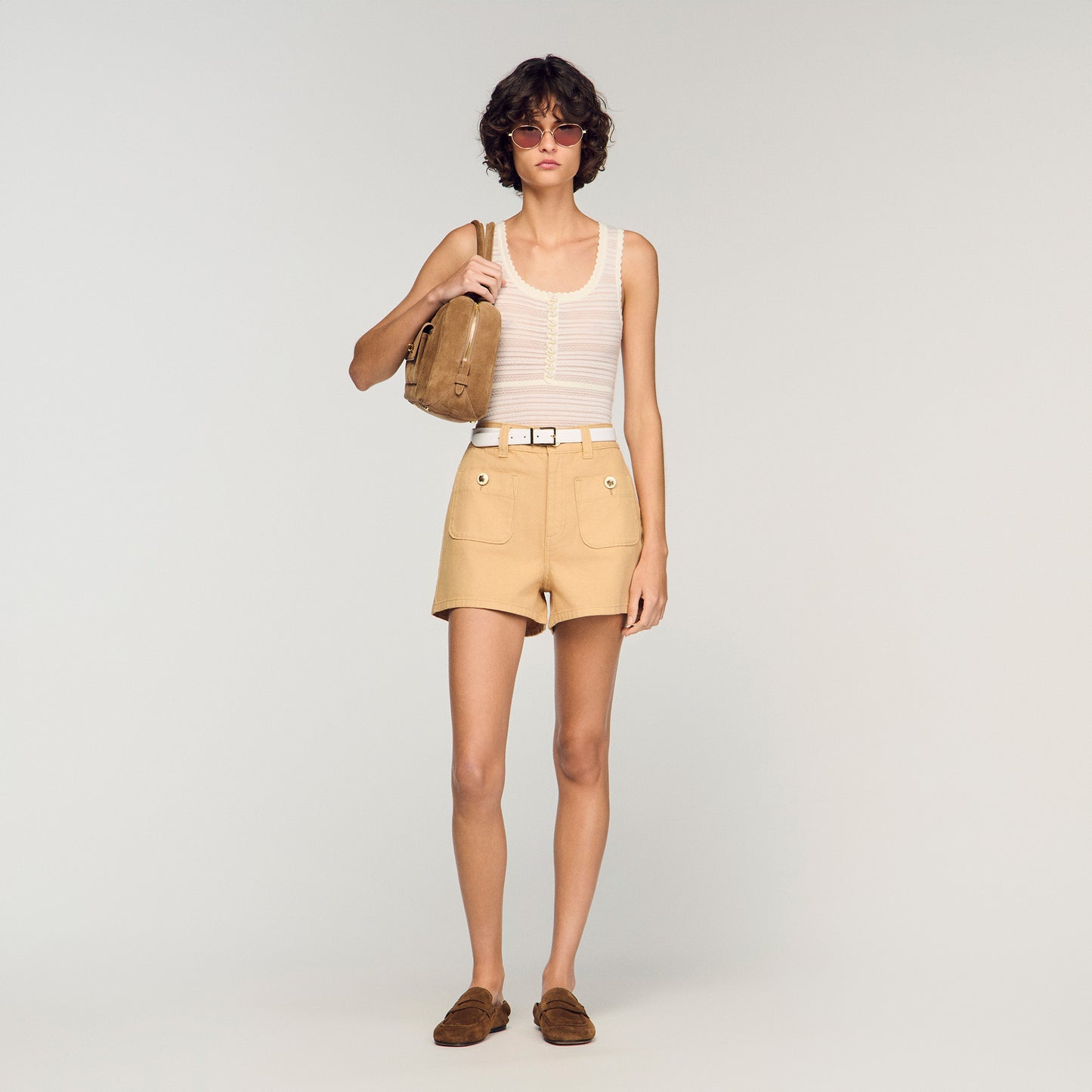 Texas Denim Shorts Beige