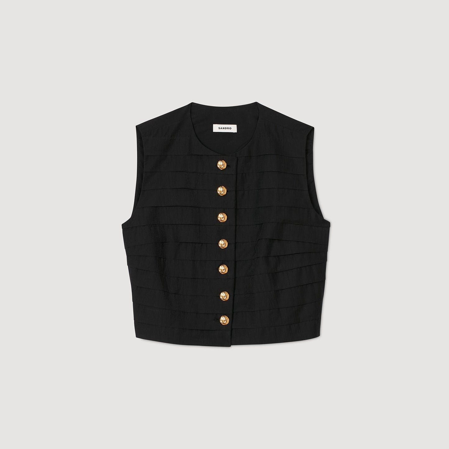 Eilat Pleated Crop Top Black