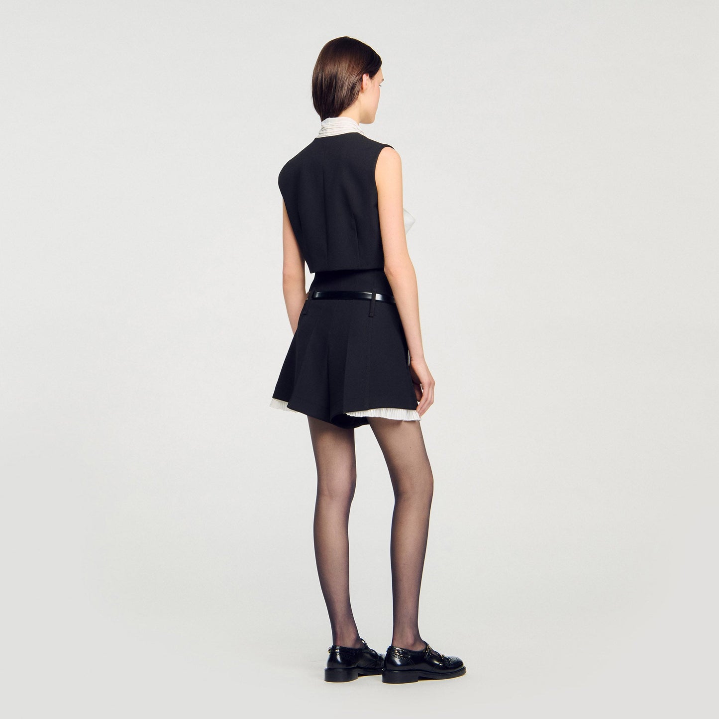 Serene Bow Neck Crop Top Black