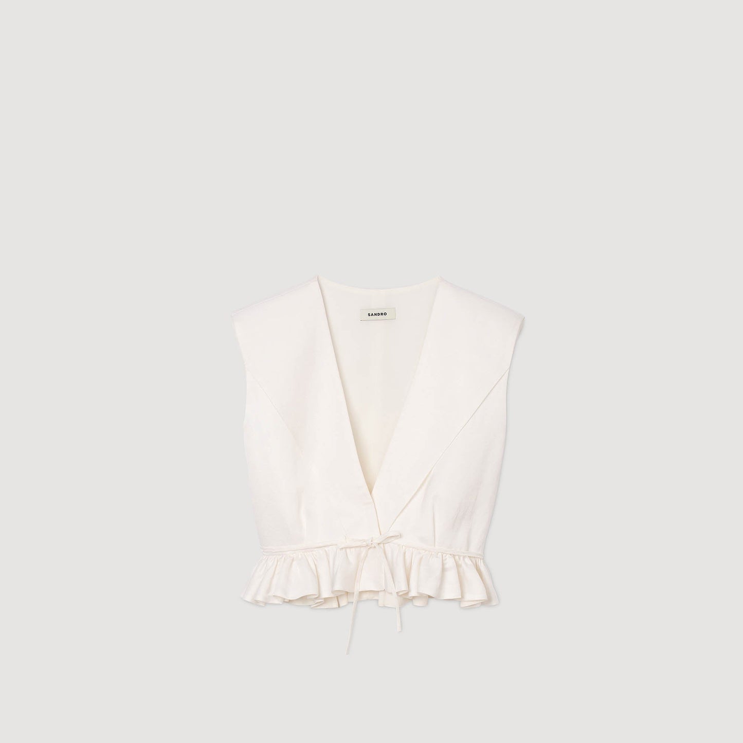 Anatole Ruffled Crop Top Ecru