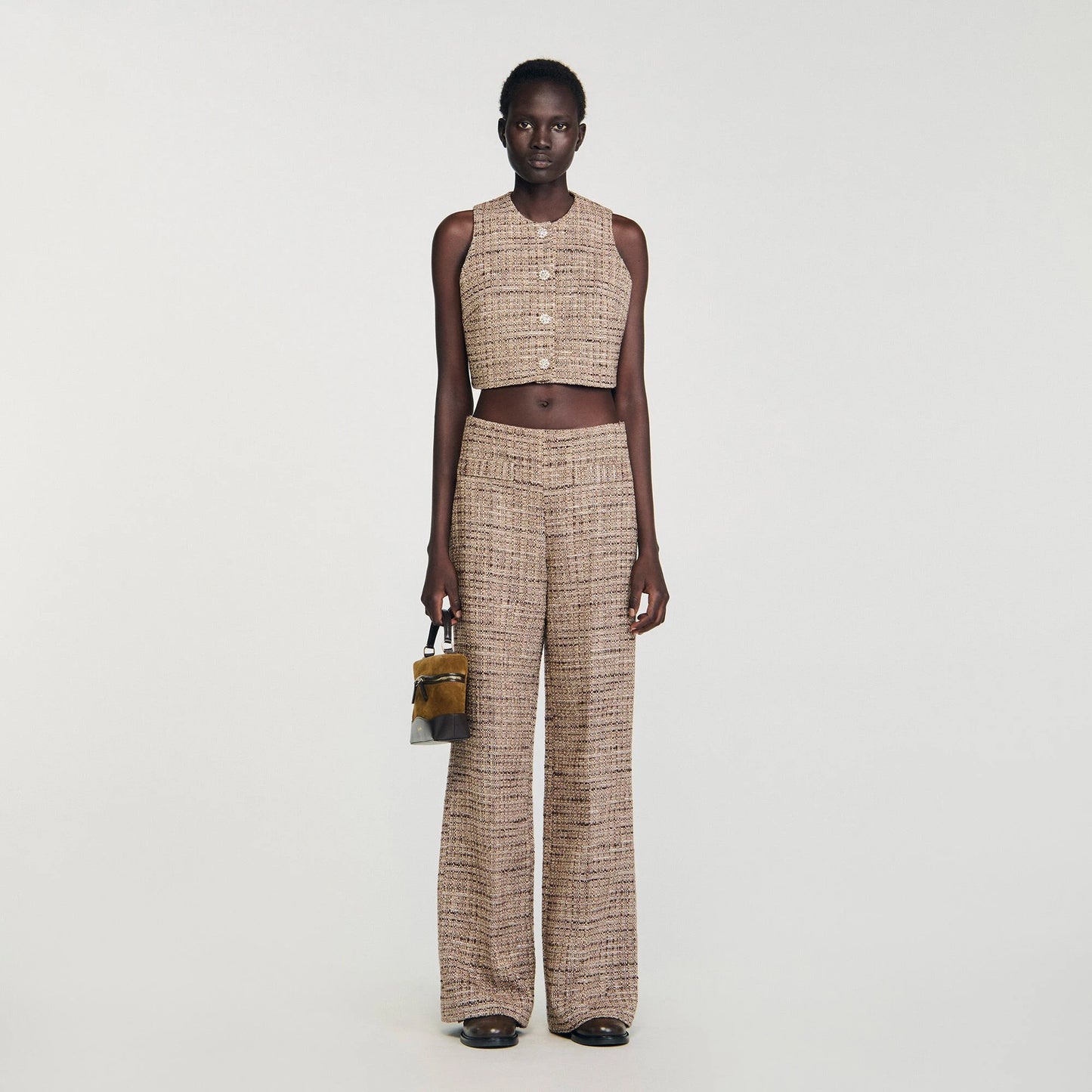Javier Tweed Vest Brown