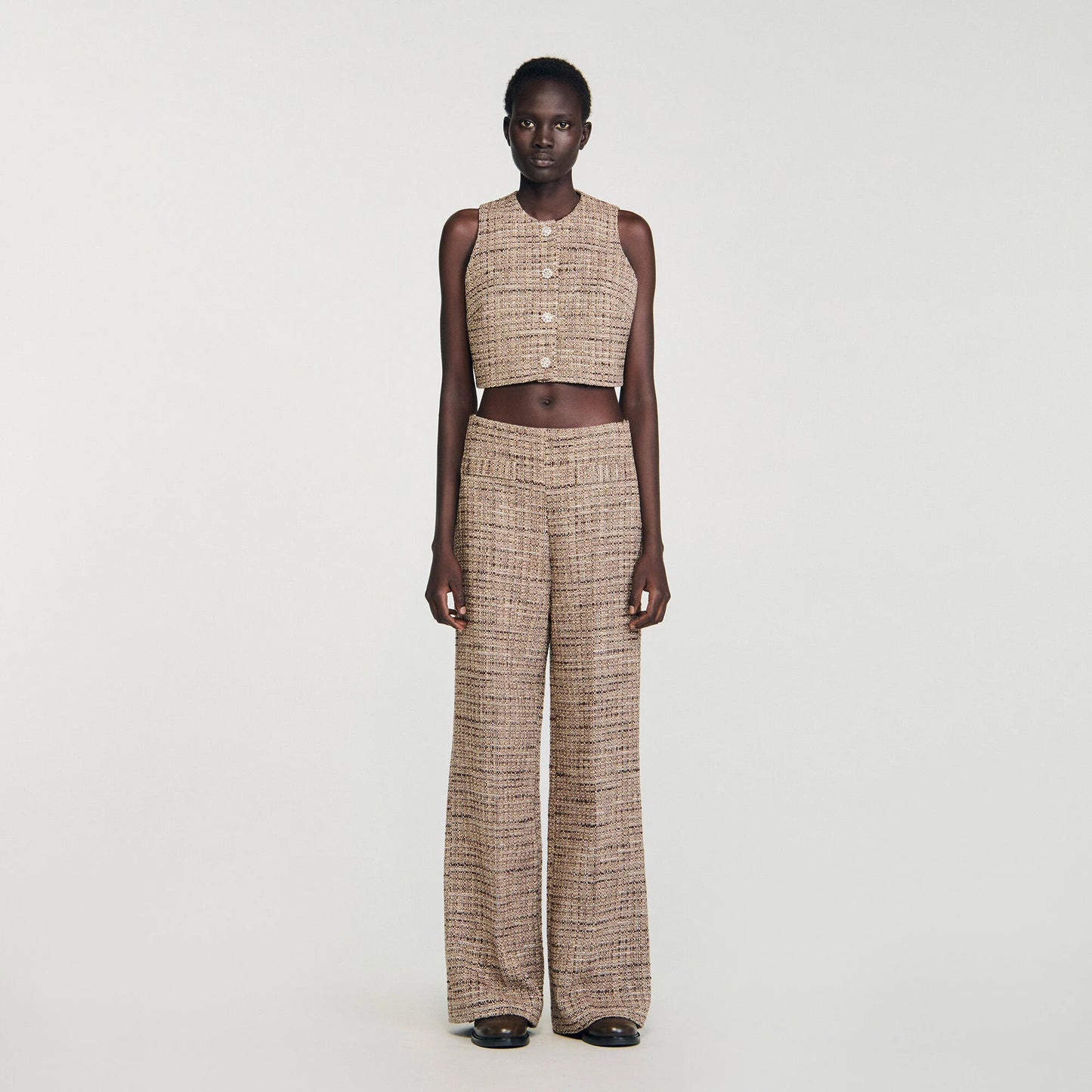 Javier Tweed Vest Brown