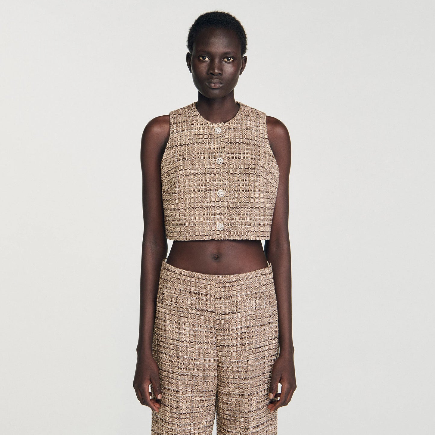 Javier Tweed Vest Brown