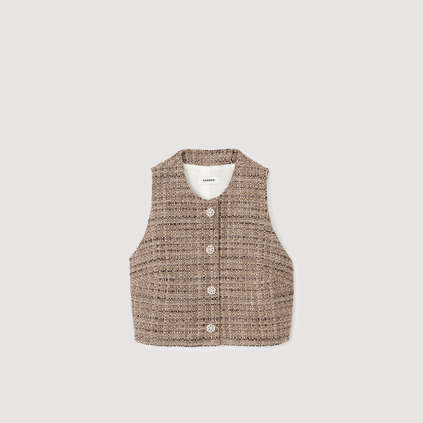 Javier Tweed Vest Brown