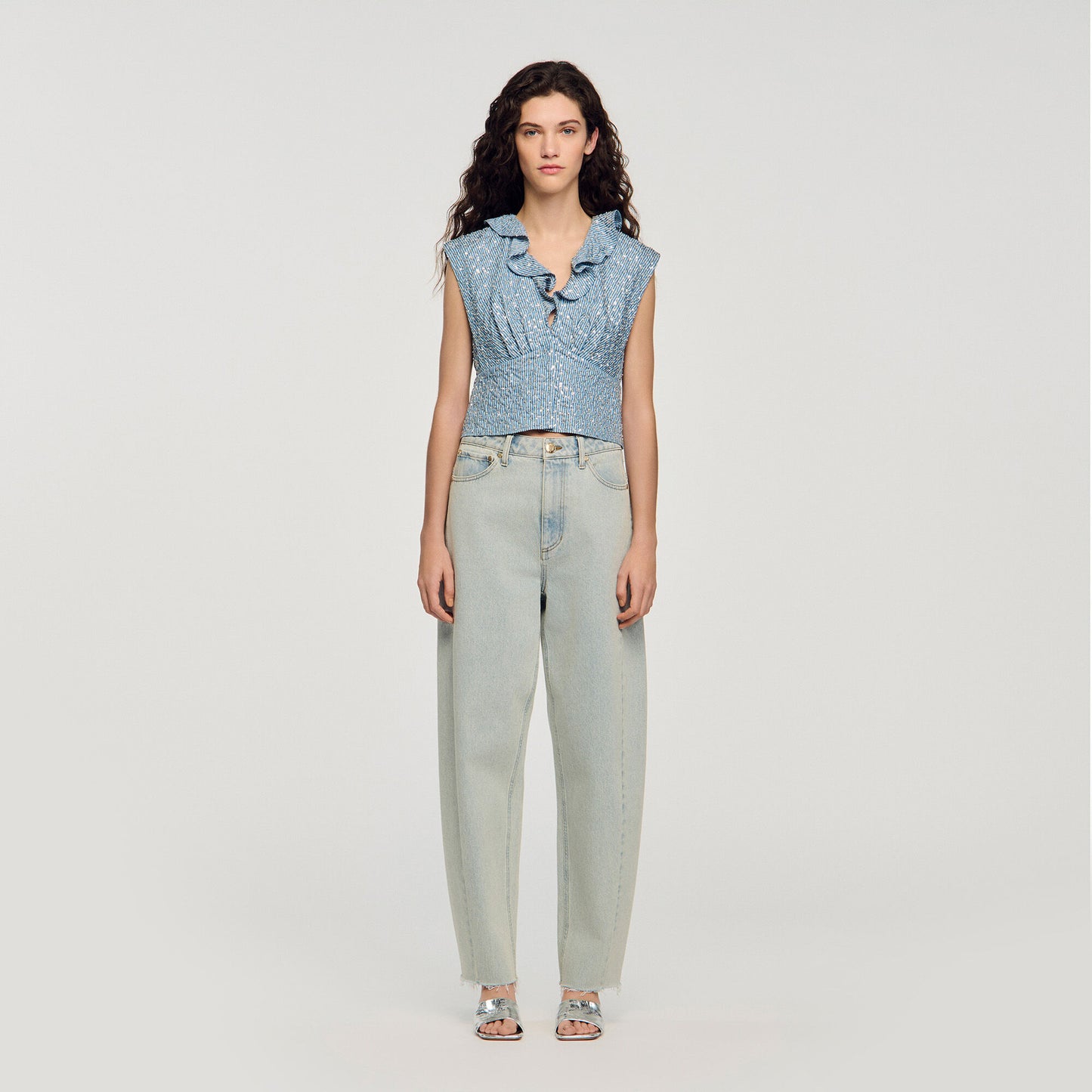 Iseo Sequin Top Blue