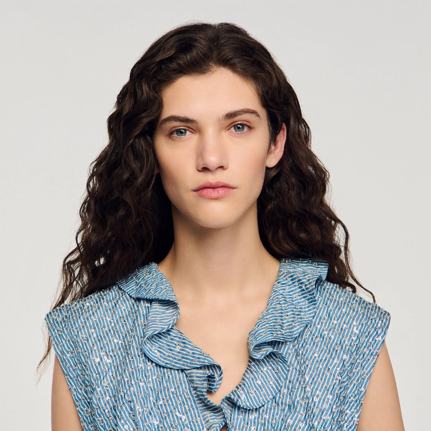 Iseo Sequin Top Blue