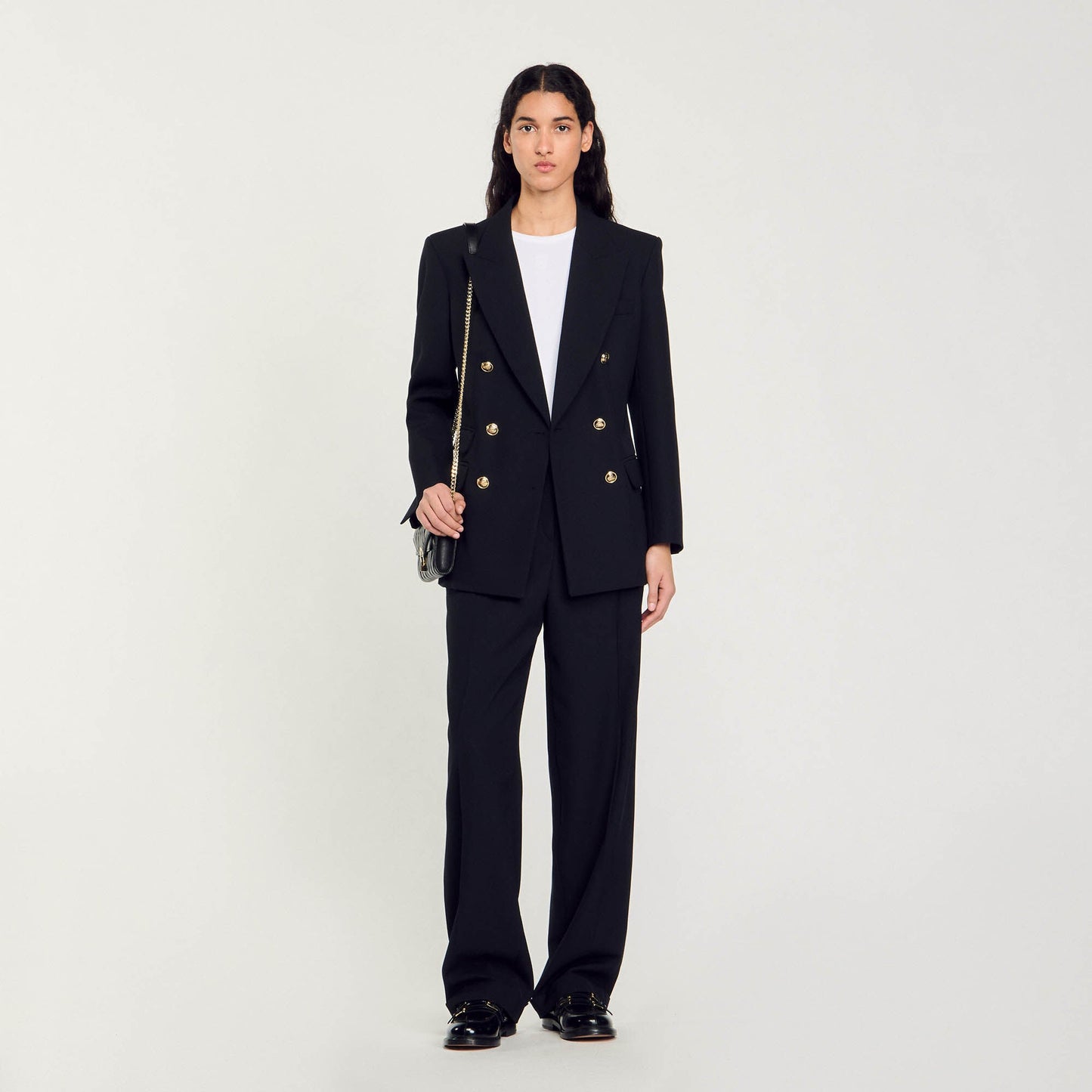 Double-Breasted Suit Jacket Black