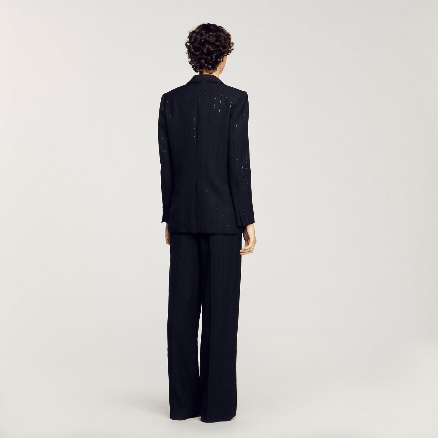 Sequinned Suit Jacket Black