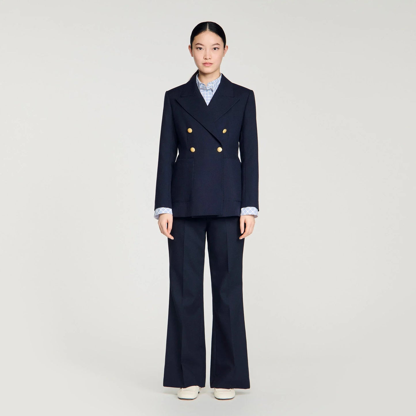 Lesia Slim-Fit Wool Suit Jacket Navy Blue