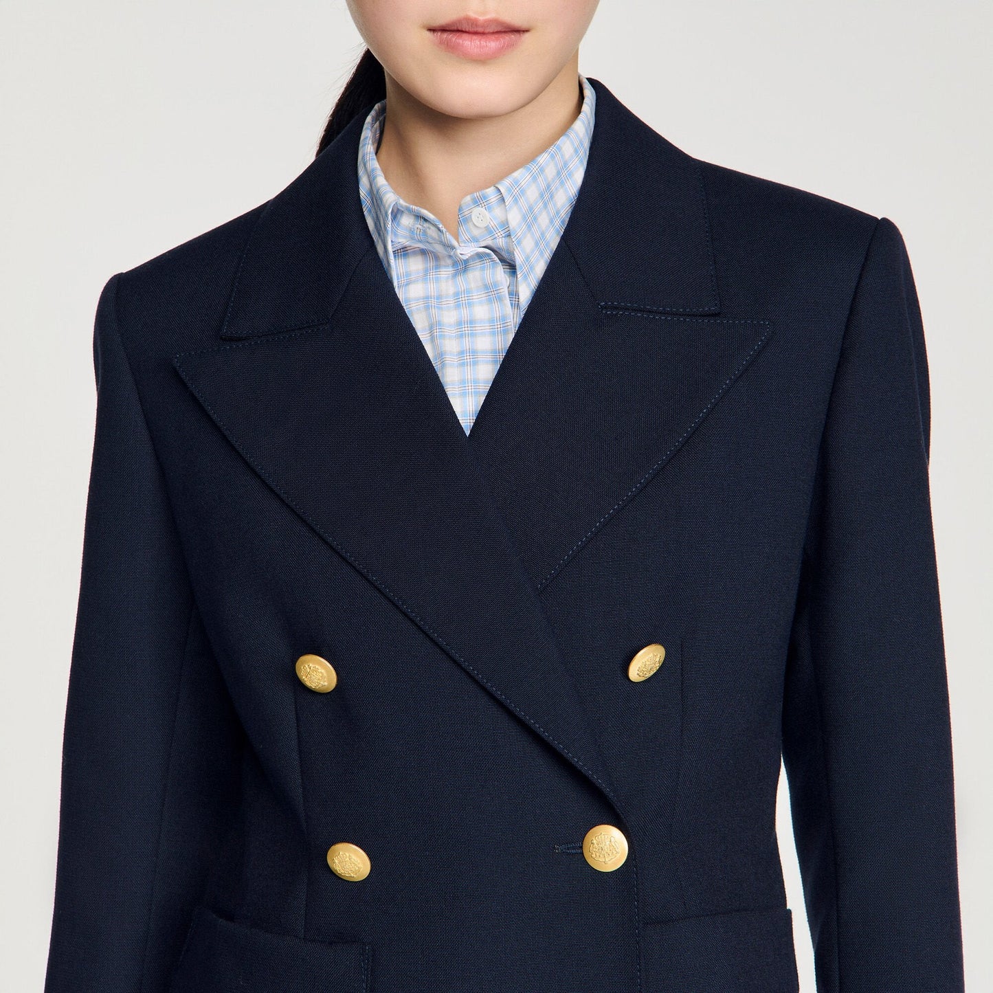 Lesia Slim-Fit Wool Suit Jacket Navy Blue