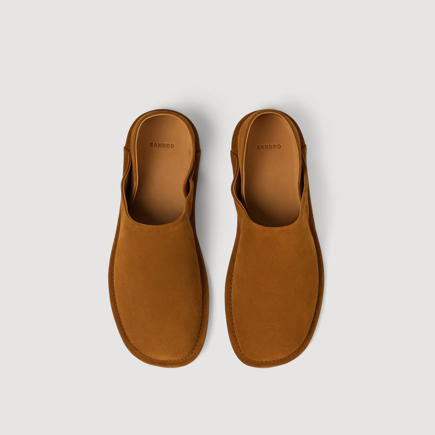 Suede Slipper Split Leather Slippers Cognac