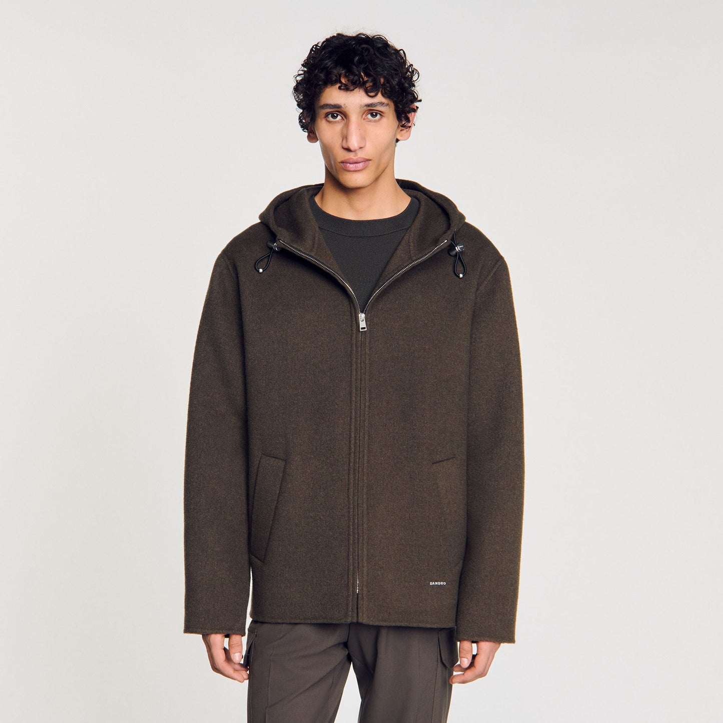 Hooded Windcheater Dark Kaki.