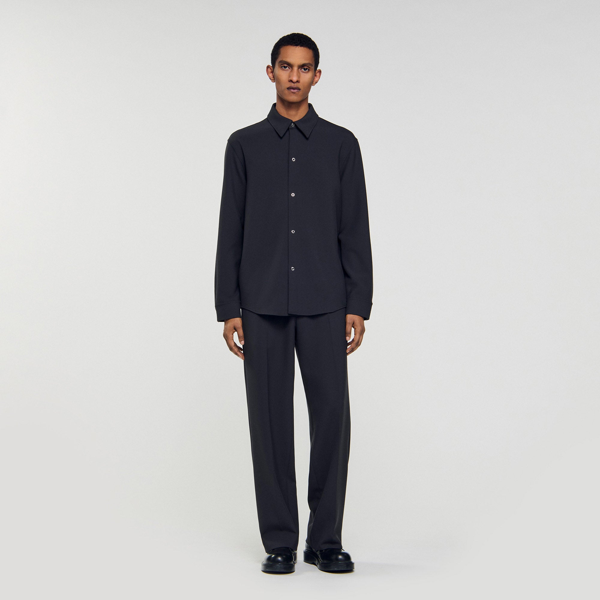 Joker Minimal Long-Sleeved Jersey Shirt Dark Grey