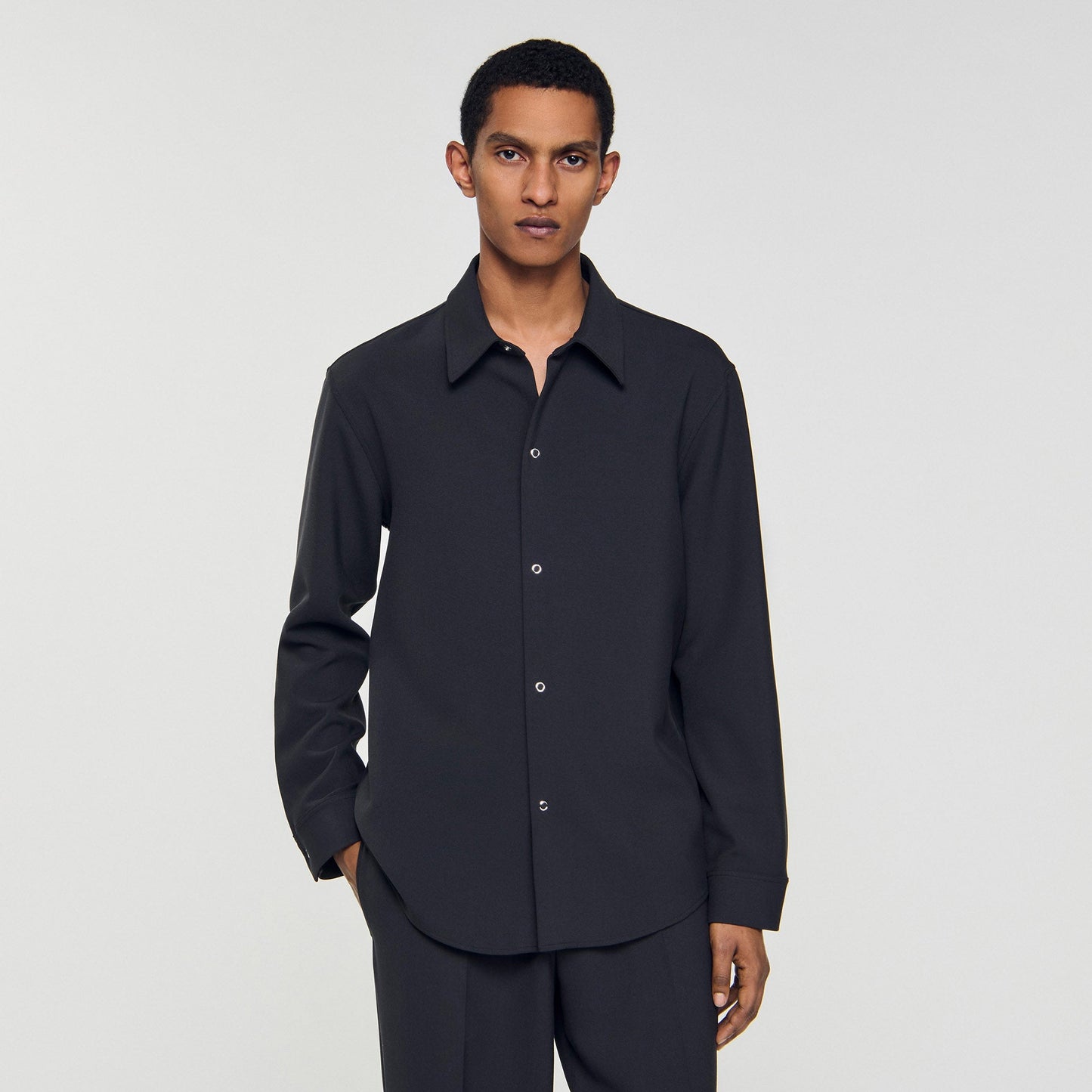 Joker Minimal Long-Sleeved Jersey Shirt Dark Grey