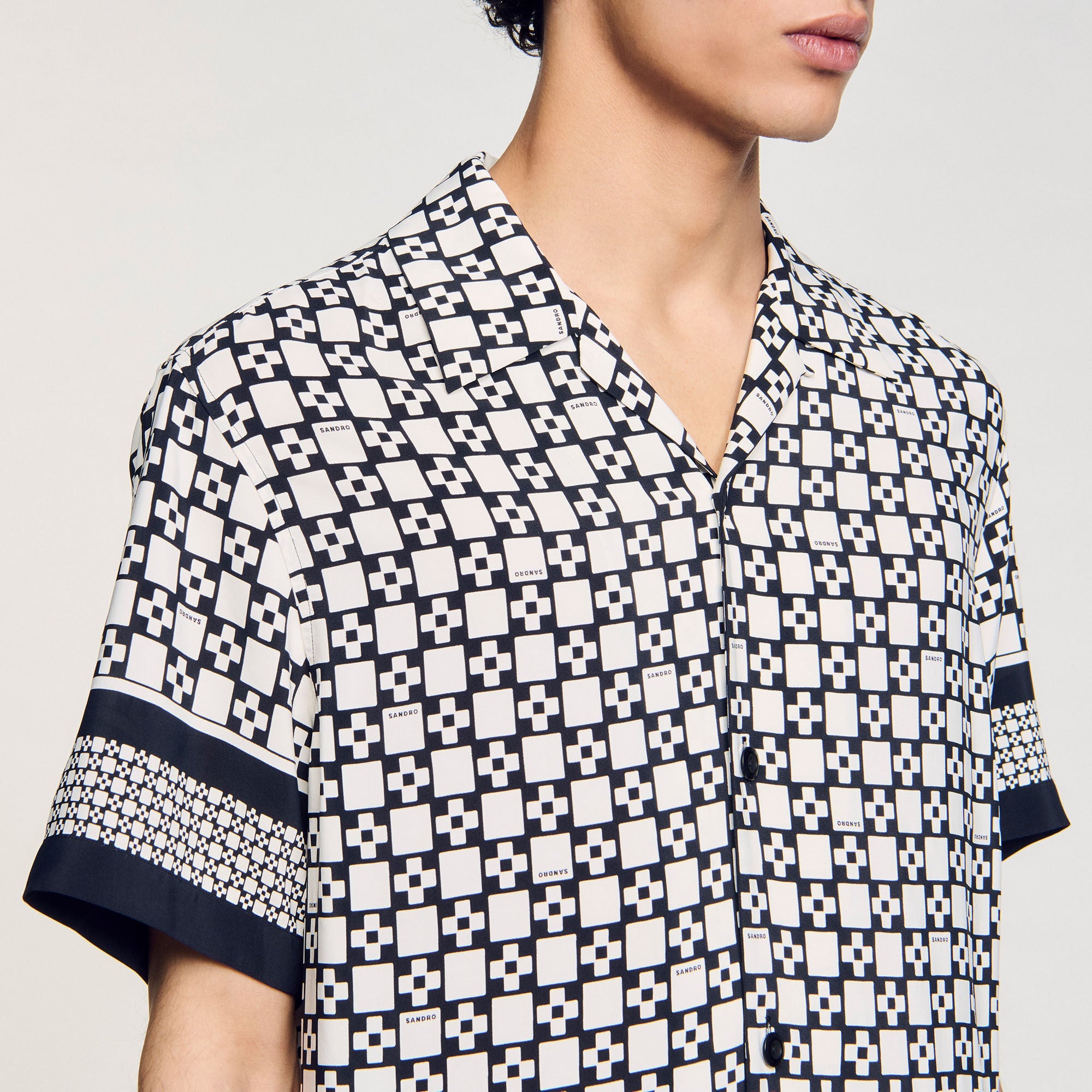 Cross Mc Square Cross Motif Flowing Blouse Black Black