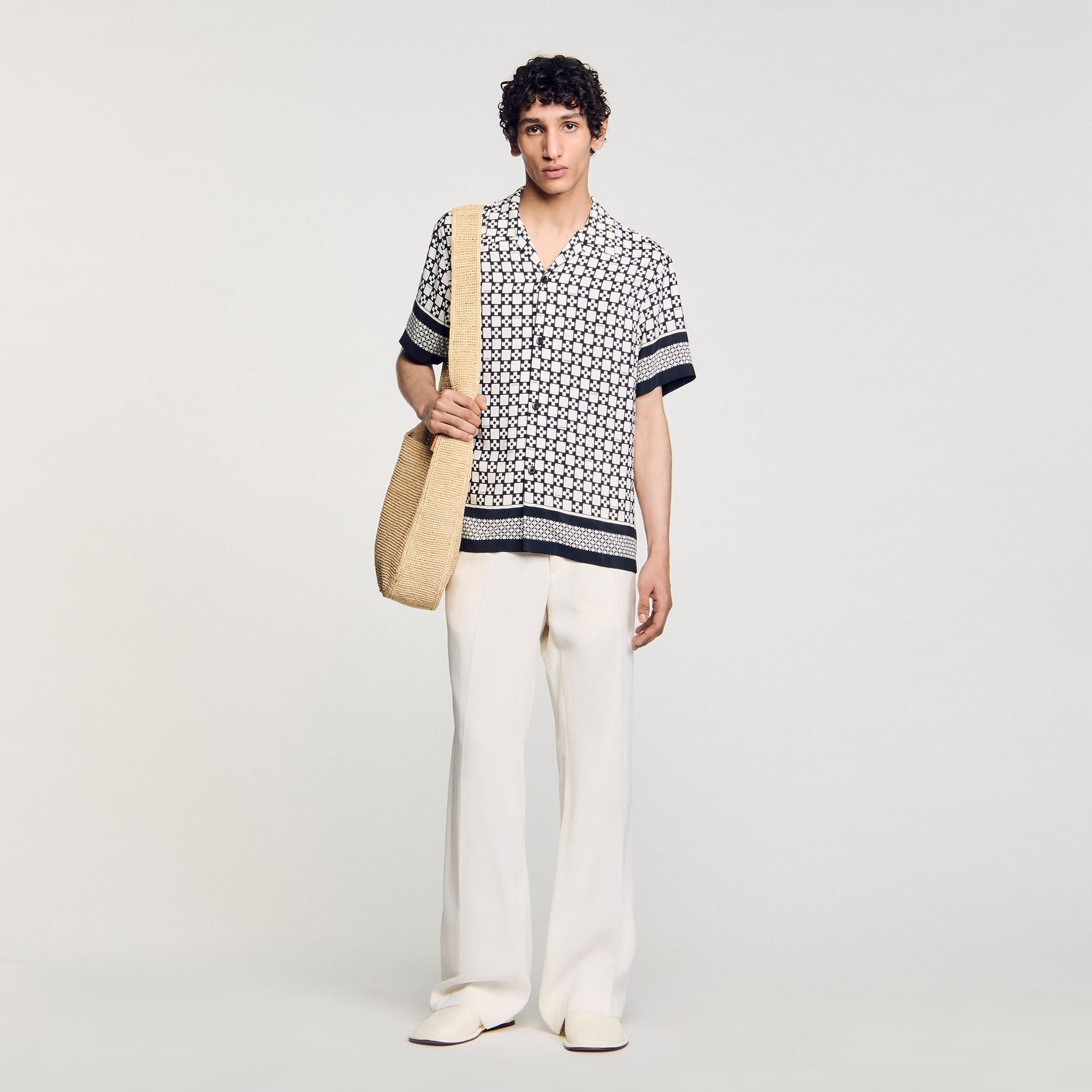 Cross Mc Square Cross Motif Flowing Blouse Black Black