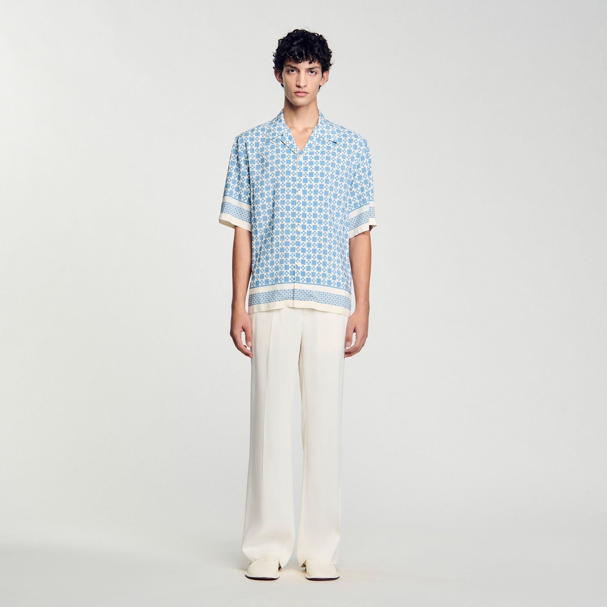 Cross Mc Square Cross Motif Flowing Blouse Bluesky Bluesky