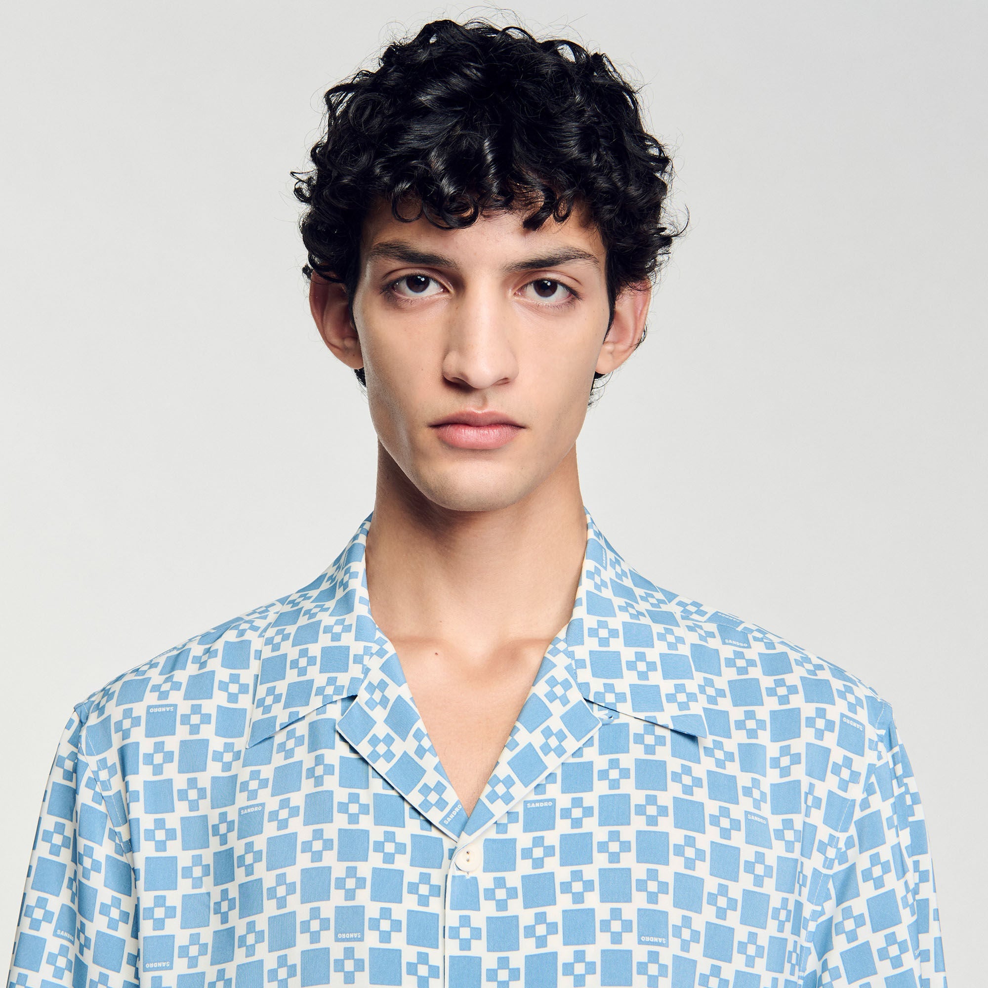 Cross Mc Square Cross Motif Flowing Blouse Bluesky Bluesky