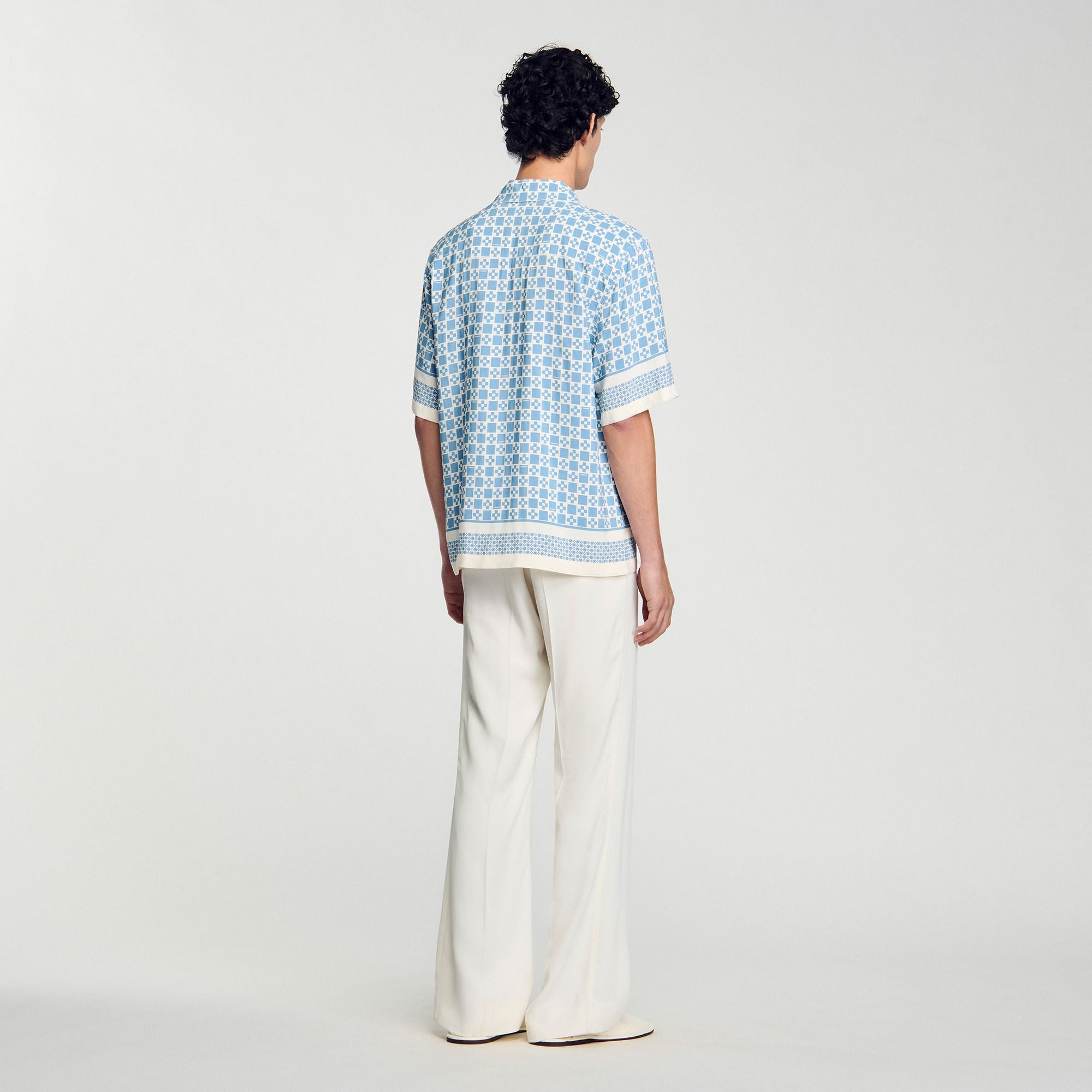 Cross Mc Square Cross Motif Flowing Blouse Bluesky Bluesky