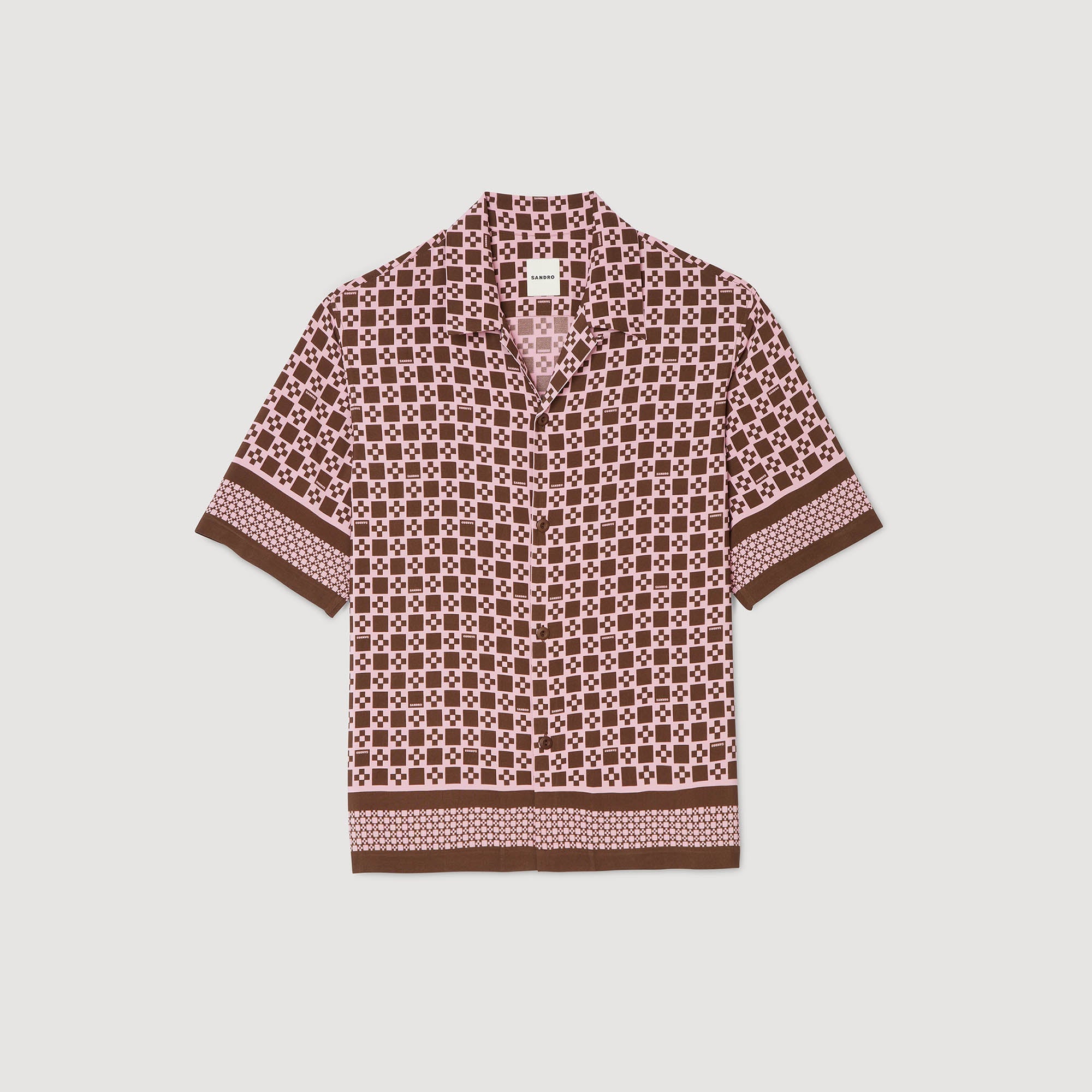 Cross Mc Square Cross Motif Flowing Blouse Baby Pink