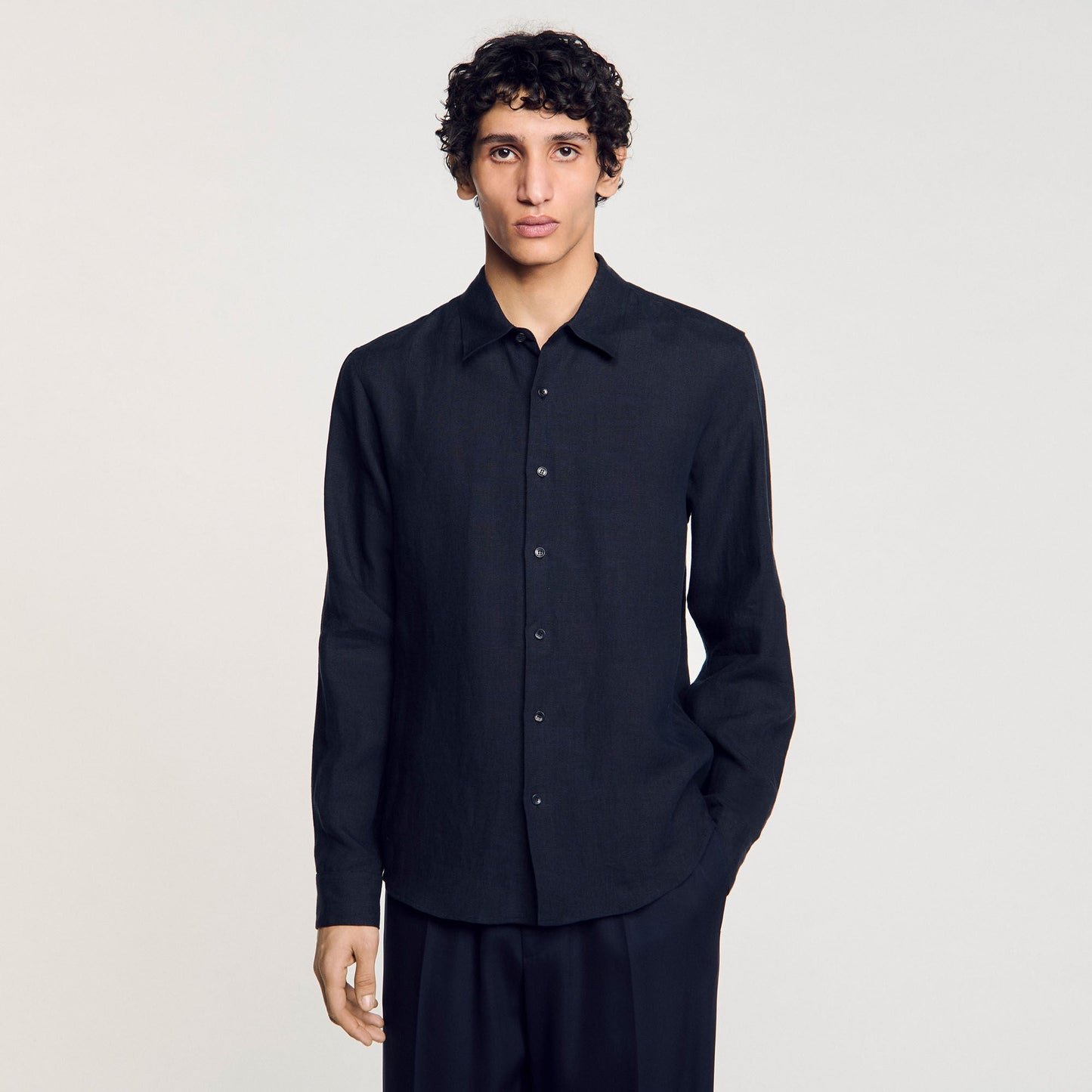 Linen Shirt Linen Shirt Navy Blue