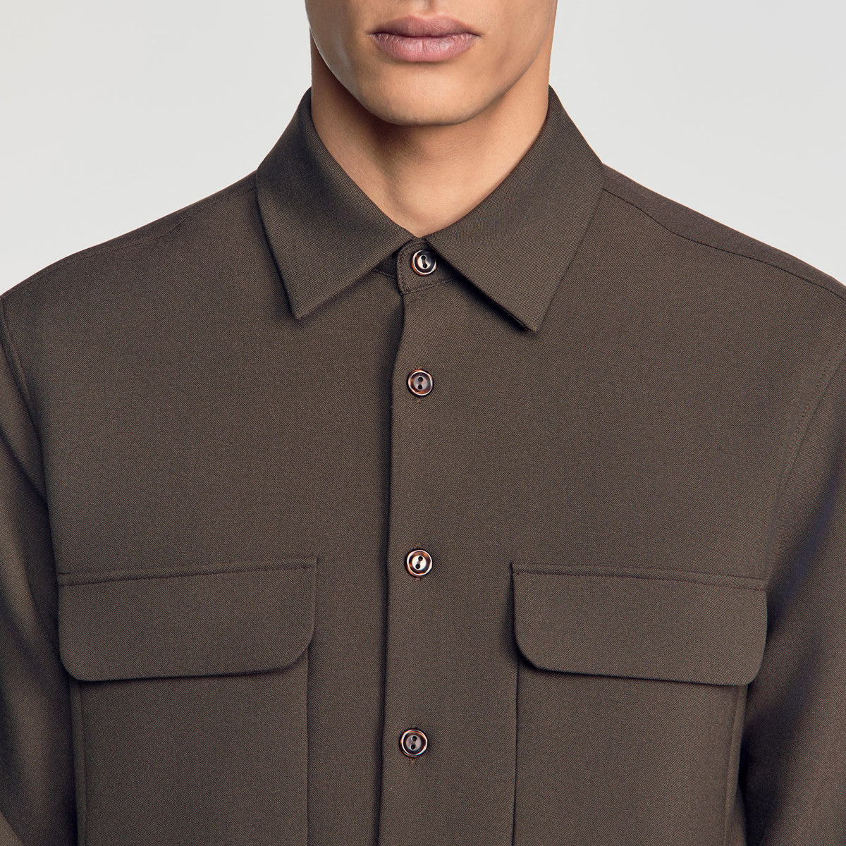 Joker Pocket Shirt with patch pockets Dark Taupe