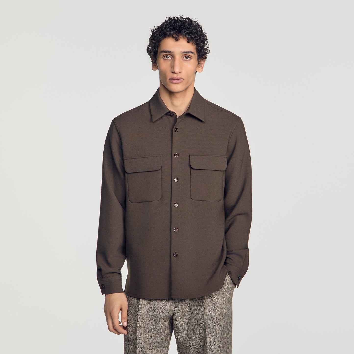 Joker Pocket Shirt with patch pockets Dark Taupe