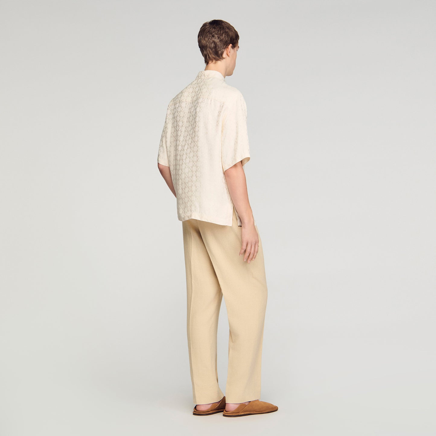 Jacquard Cross Shirt Mc Square Cross Loose-Fit Shirt White