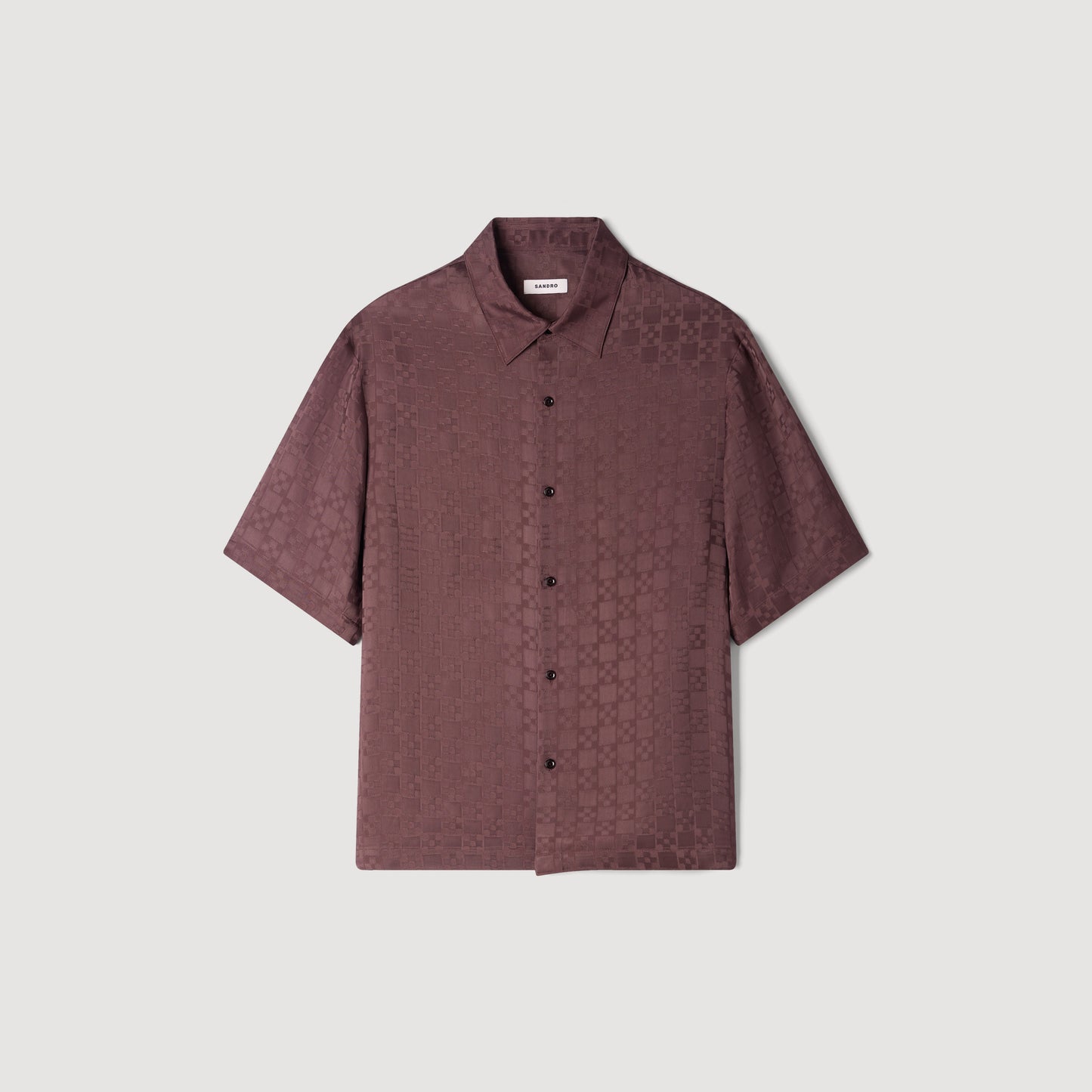 Jacquard Cross Shirt Mc Square Cross loose-fit shirt Chocolate