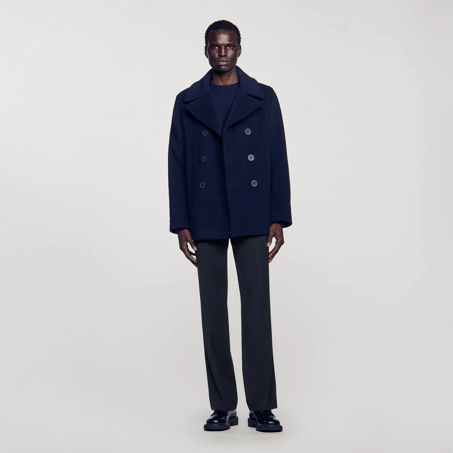 Sandro Coat Navy Blue
