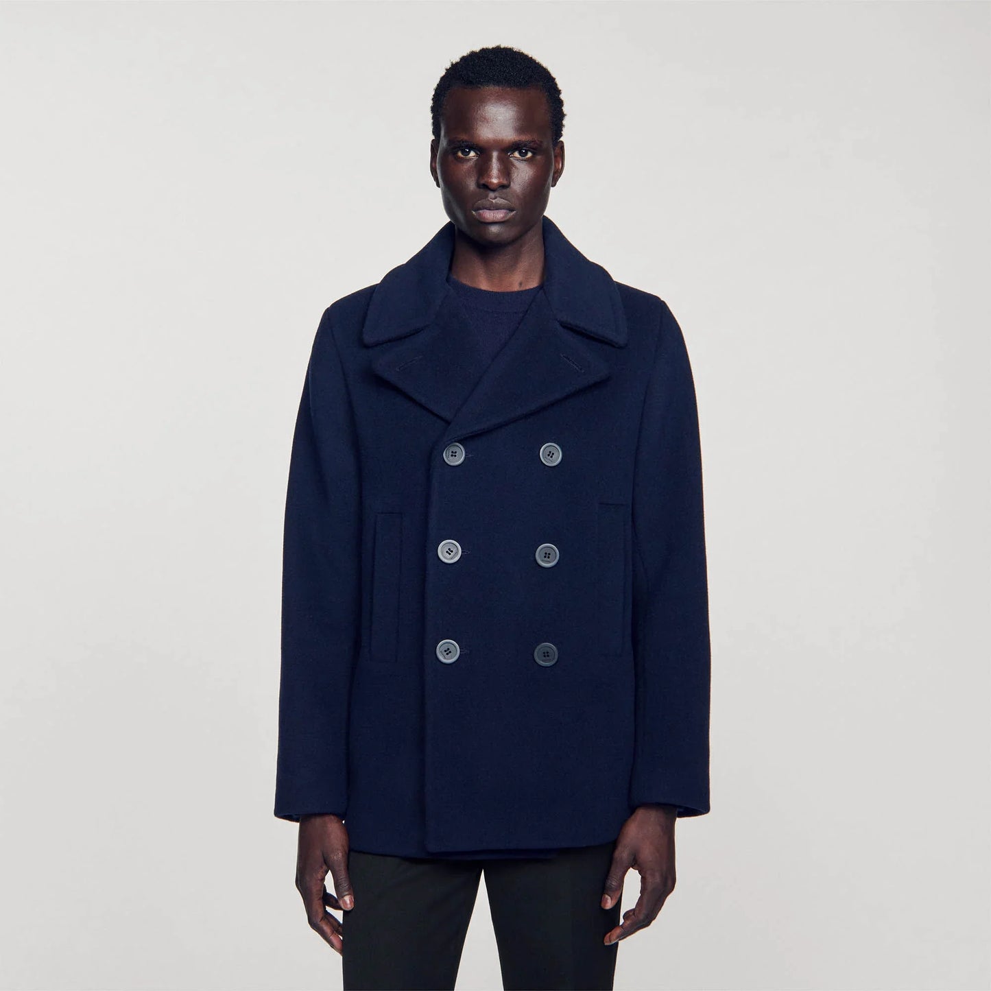 Sandro Coat Navy Blue