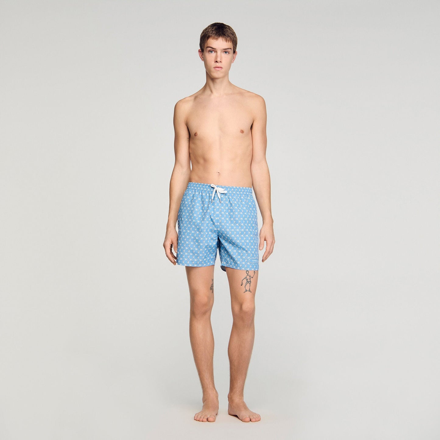 Maillot De Bain Catena Chain Print Swim Shorts Sky Blue