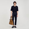Cotton Carrot Cut  Trousers Black