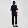 Cotton Carrot Cut  Trousers Black