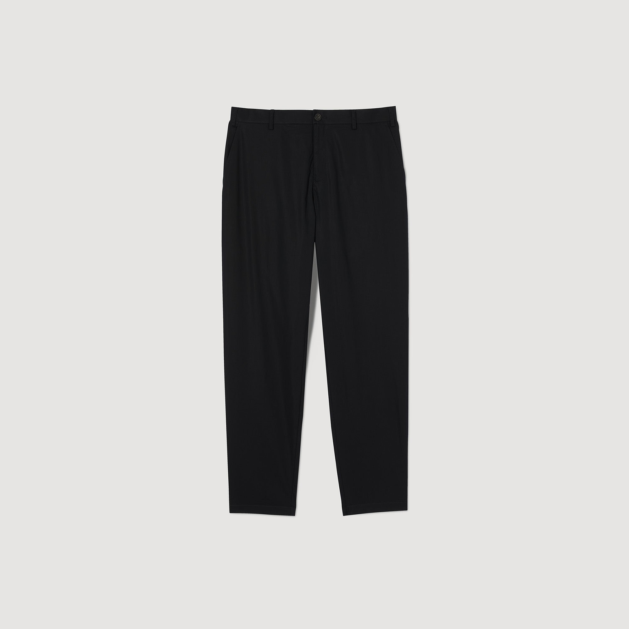 Cotton Carrot Cut  Trousers Black