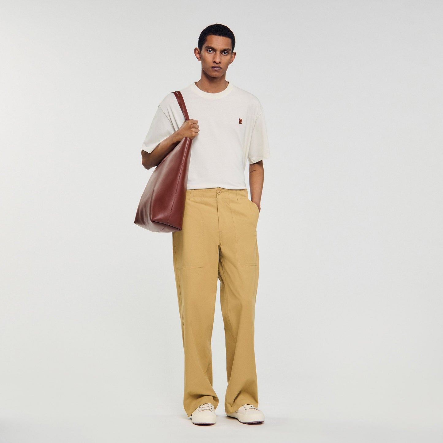 Jerome Pant Wide-Leg Cotton Trousers Ocher Yellow