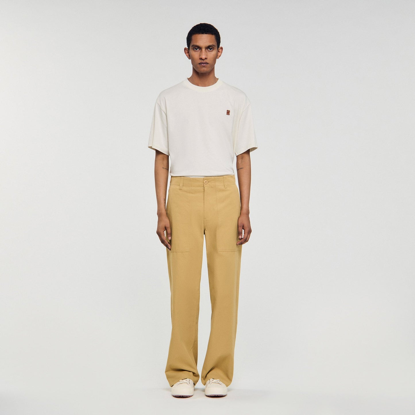 Jerome Pant Wide-Leg Cotton Trousers Ocher Yellow