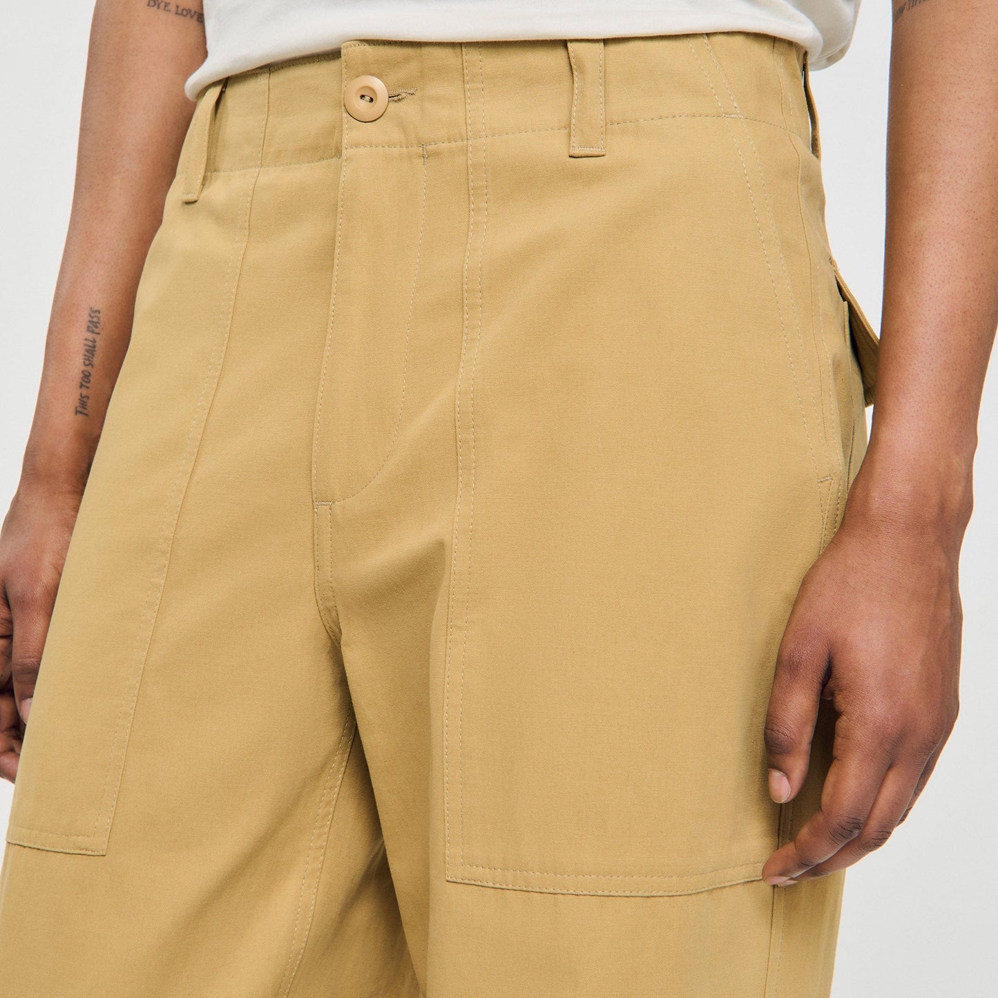 Jerome Pant Wide-Leg Cotton Trousers Ocher Yellow