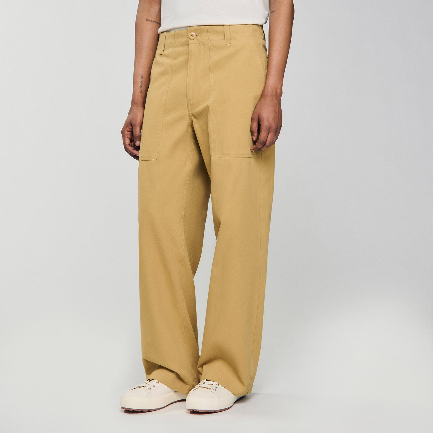 Jerome Pant Wide-Leg Cotton Trousers Ocher Yellow