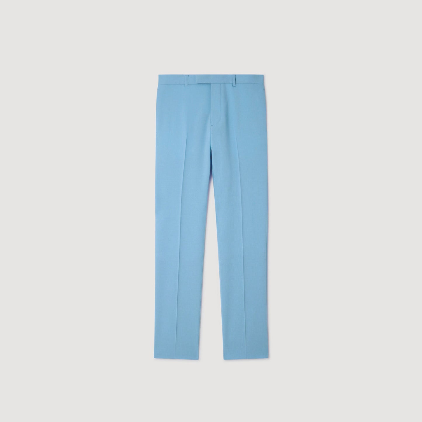 Formal Bleu Ciel Wool Suit Trousers Sky Blue
