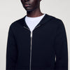 Zipped Cardigan With Hood Black