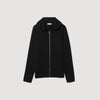 Zipped Cardigan With Hood Black