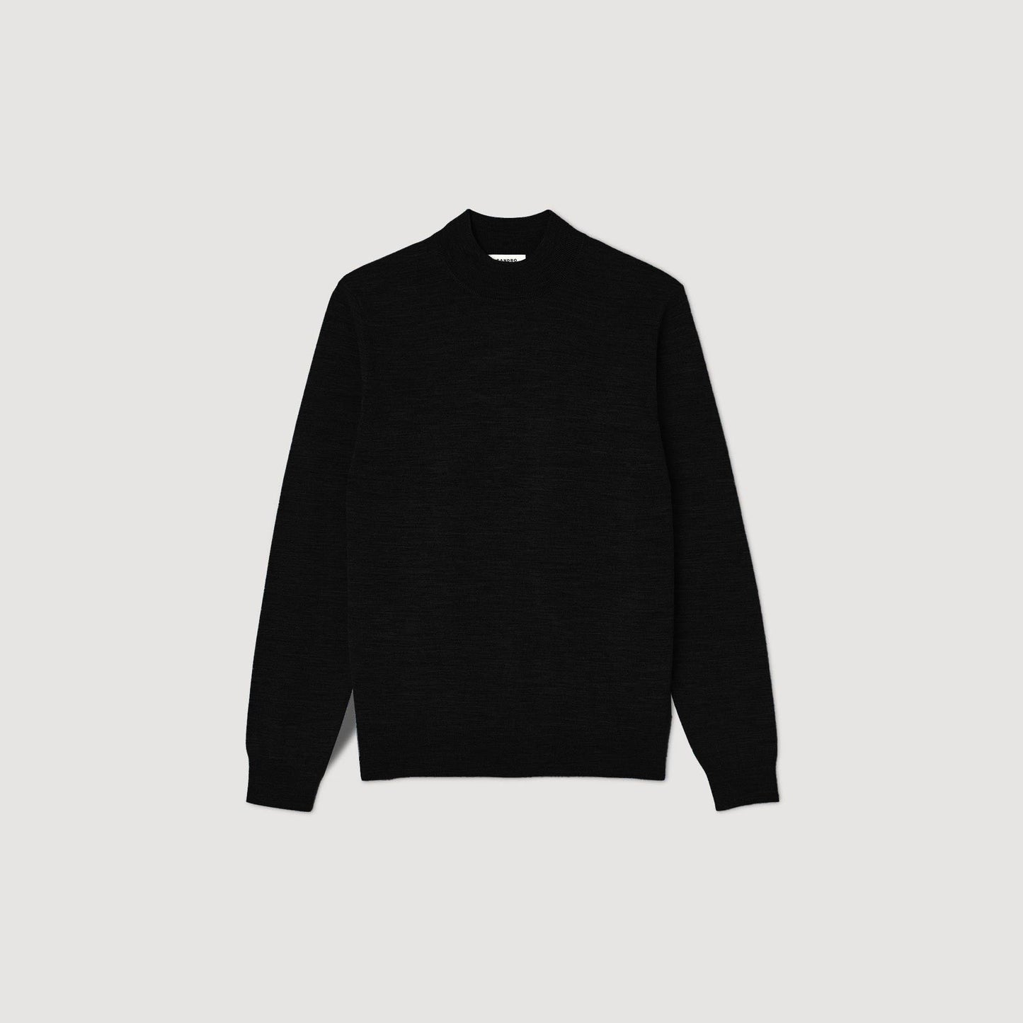 Industrial Wool jumper with a high collar Black