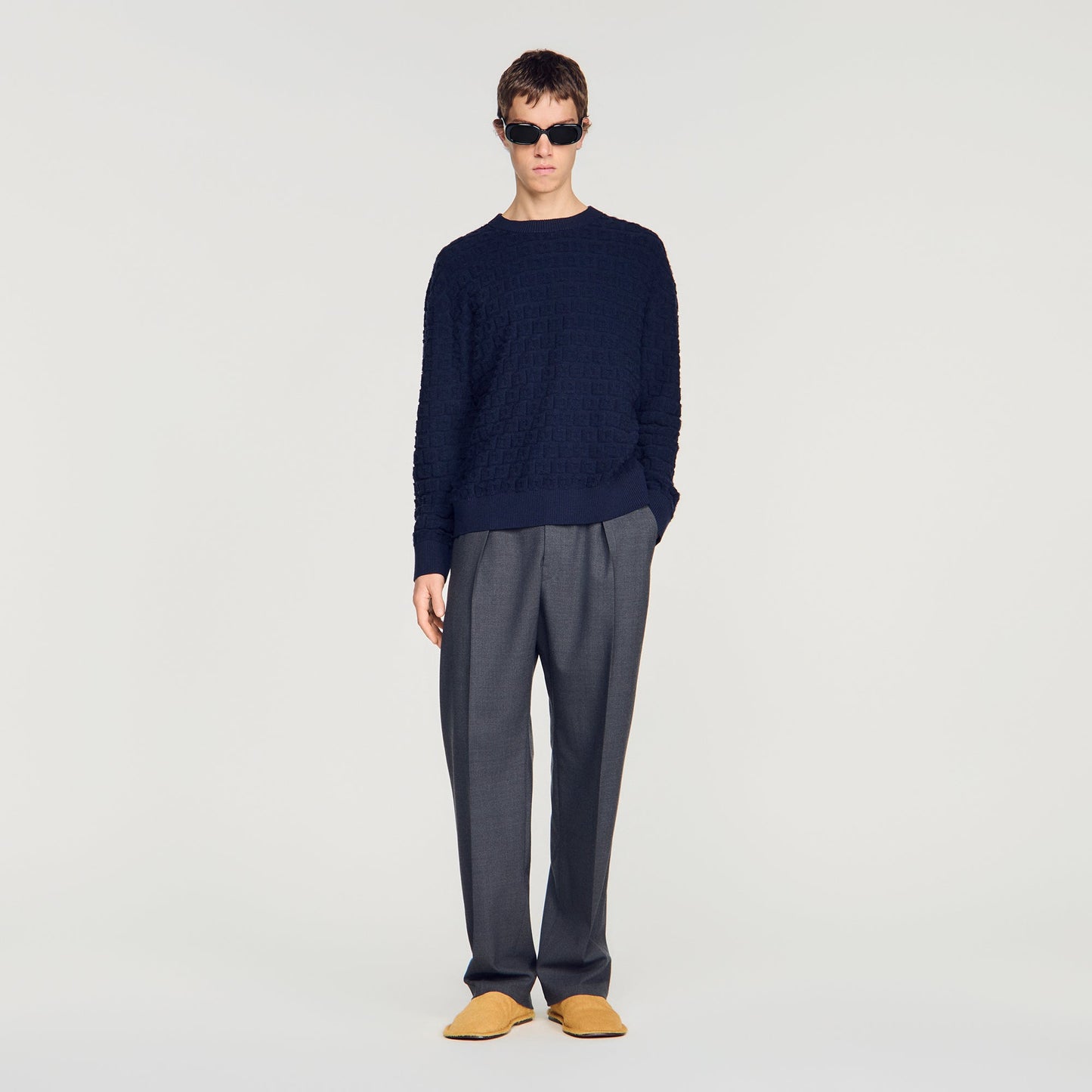 Sponge Crewneck Knit Jumper Navy Blue