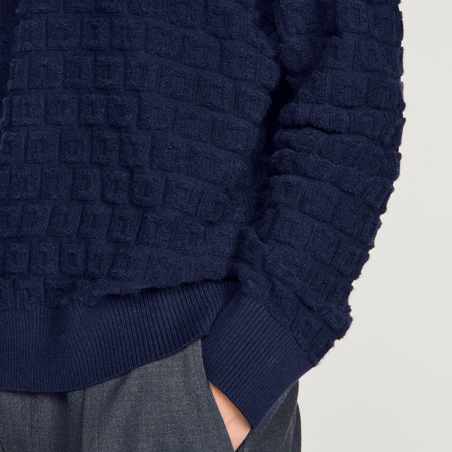 Sponge Crewneck Knit Jumper Navy Blue