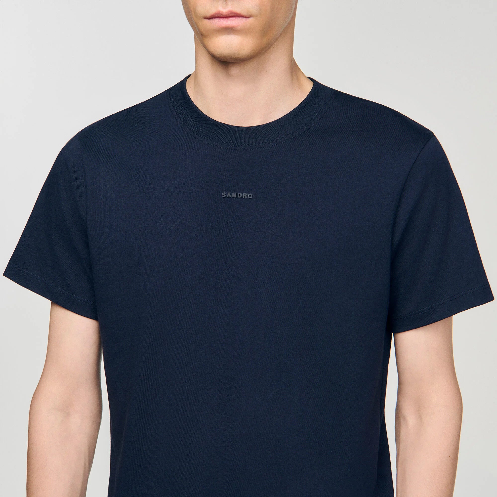 Rubber Sandro Tee Cotton T-Shirt With Logo Midnight Blue