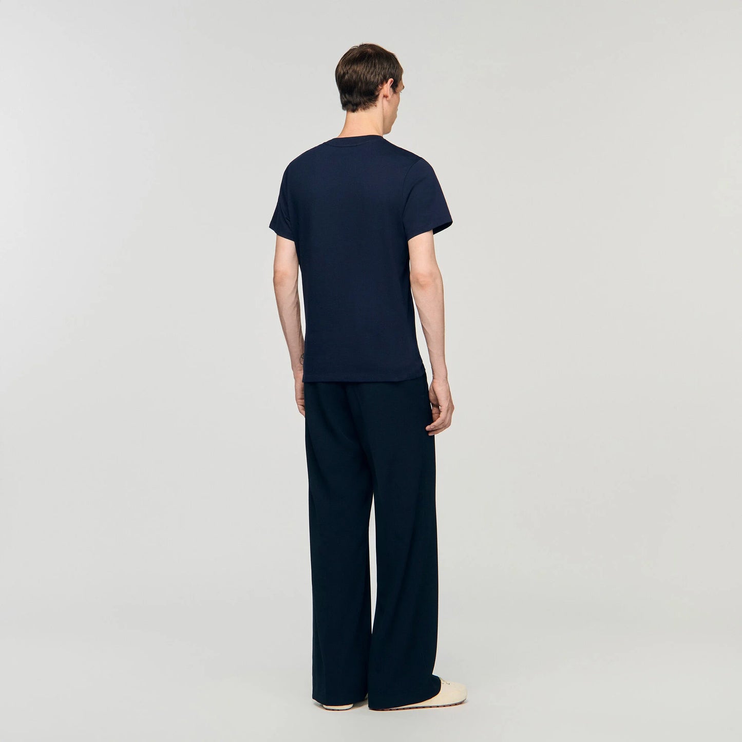 Rubber Sandro Tee Cotton T-Shirt With Logo Midnight Blue