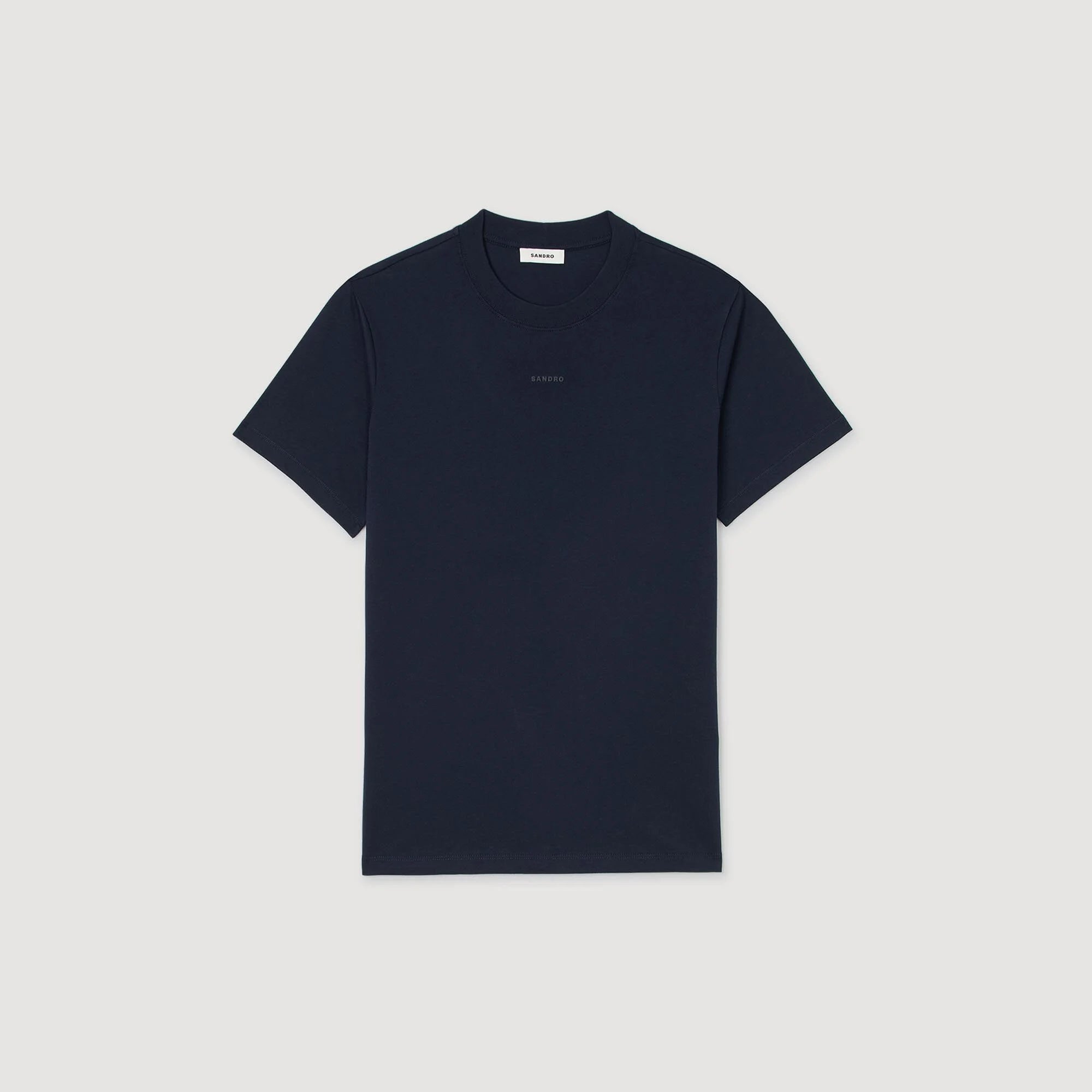 Rubber Sandro Tee Cotton T-Shirt With Logo Midnight Blue