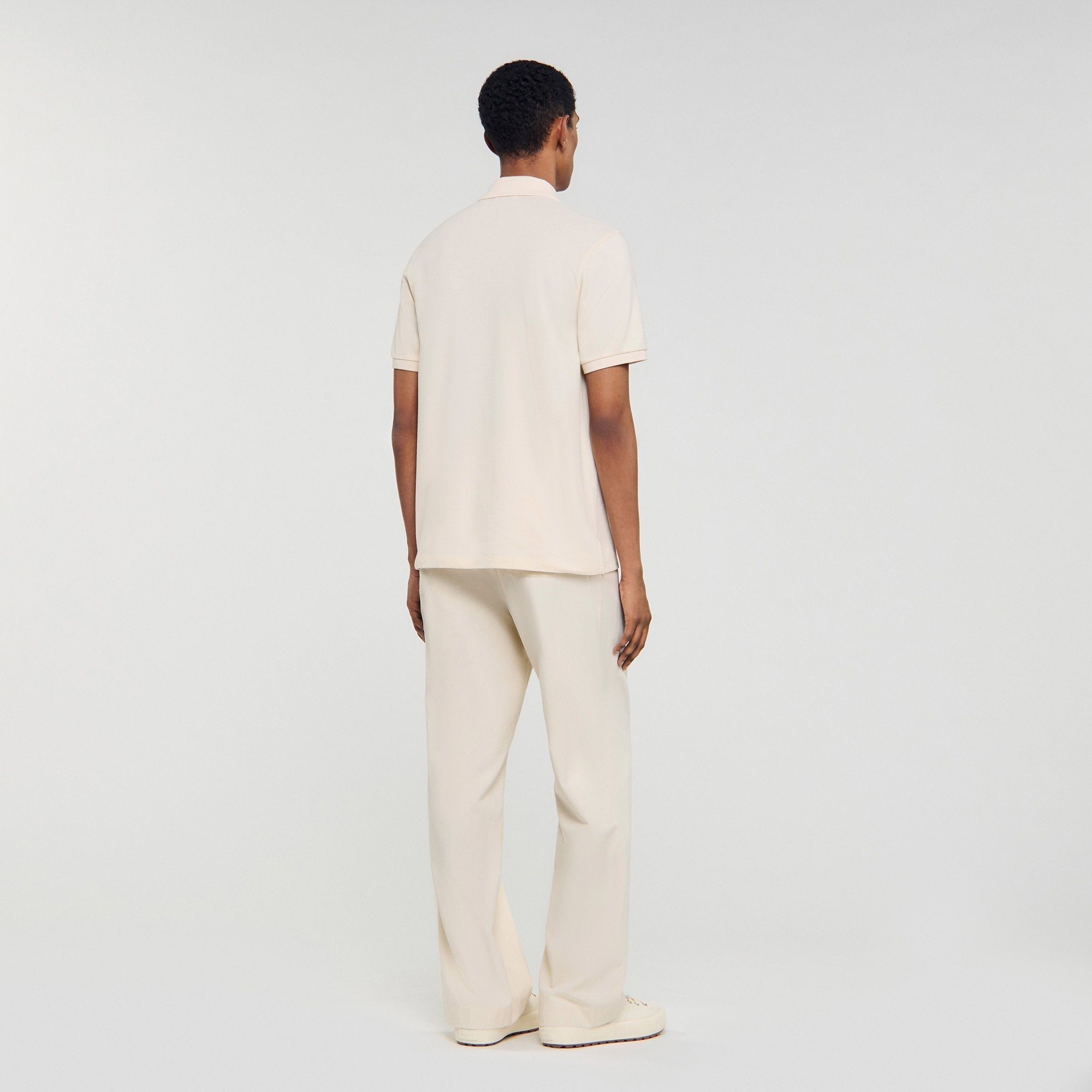 Polo Patch 4S Polo Shirt With Leather Logo Butter Cream